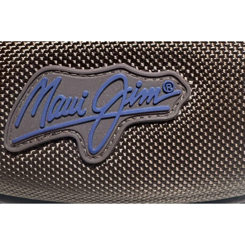 MAUI JIM Sunglasses Zippered Hard Clam Shell Sport Case Brown w/ Carabiner Clip
